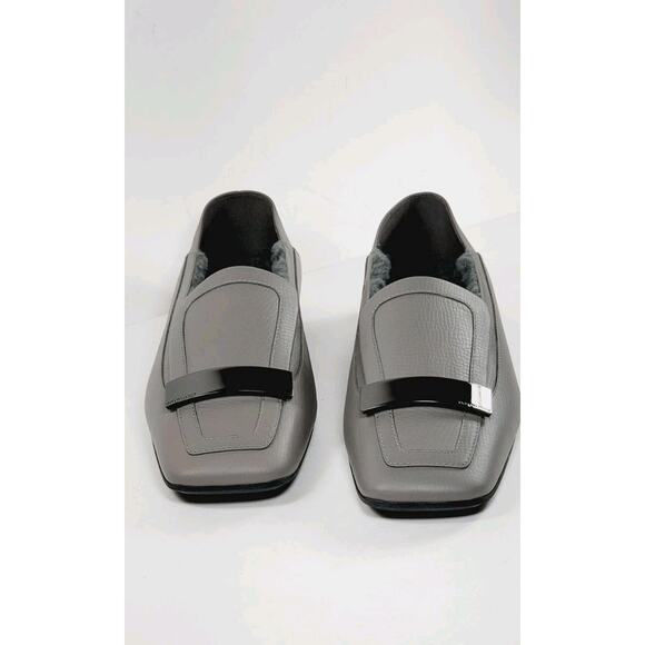 SERGIO ROSSI $895 Leather Loafer Shoes US8 UK7 EU41 Grey Logo Made in Italy main image 8